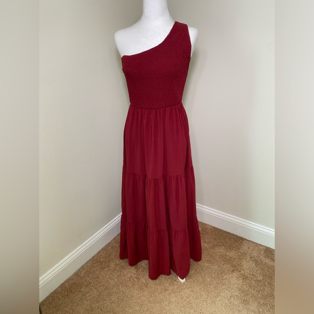 Womens One Shoulder Ankle Length Dress Size Small